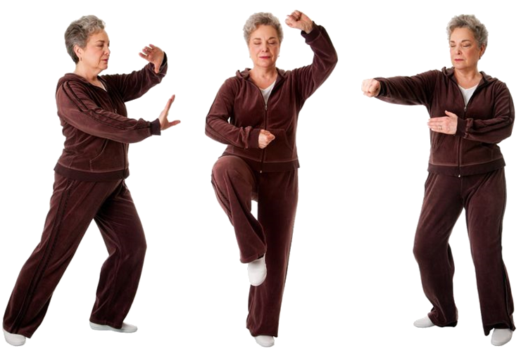 Tai Chi Lady 3 Poses PNG
